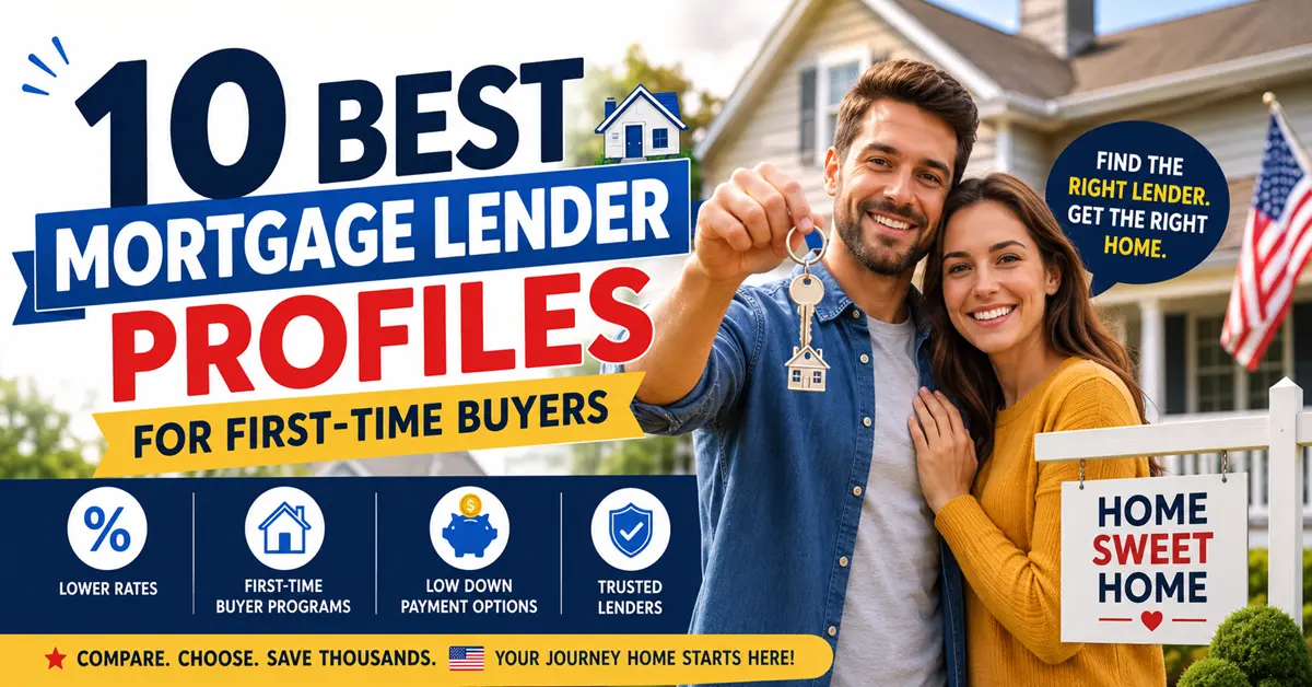 Best mortgage lenders for first-time buyers in the USA infographic and comparison guide
