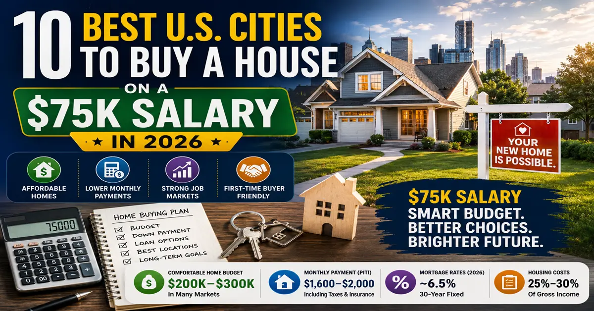 Best U.S. Cities to Buy a House on a $75K Salary featured image